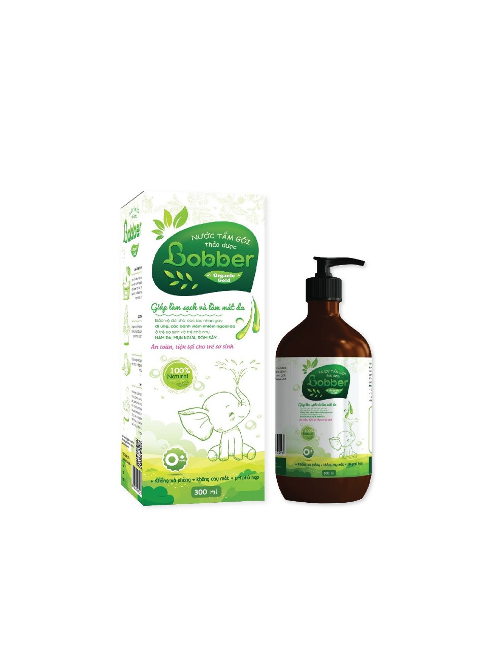 Nước Tắm Gội Thảo Dược BobBer Organic Gold